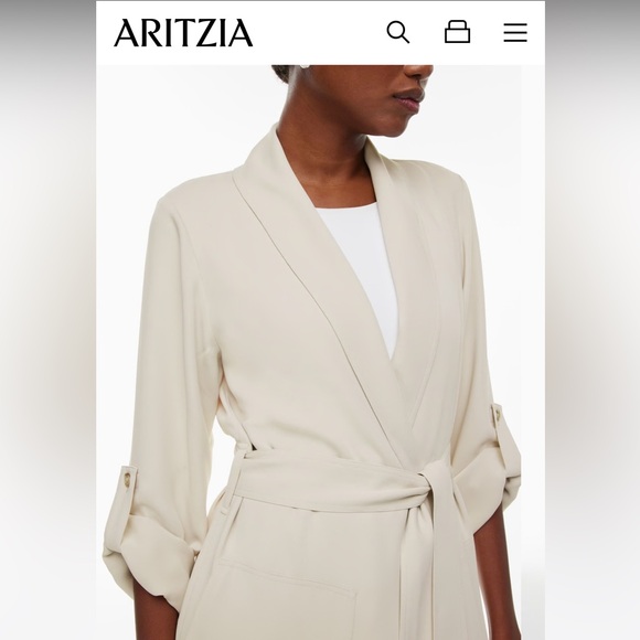 NWOT Aritzia New Kahlo Robe (XXS Matte Pearl) - Picture 2 of 11